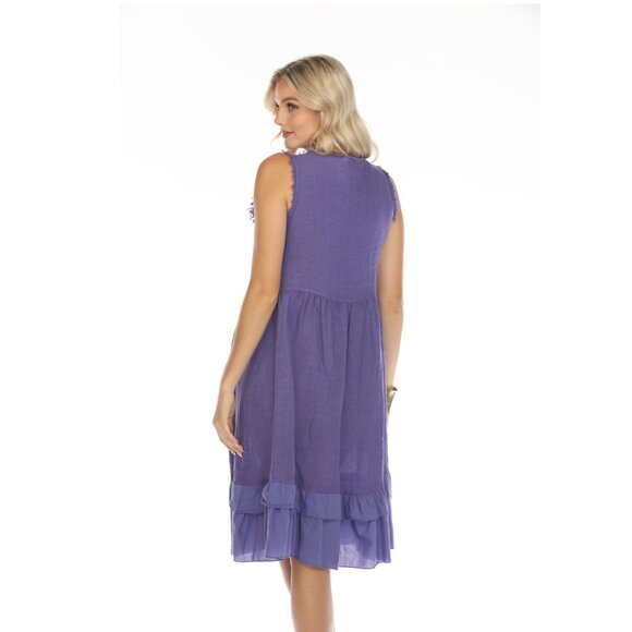 Purple Frayed Style Ruffle Hem Dress - Picture 10 of 13